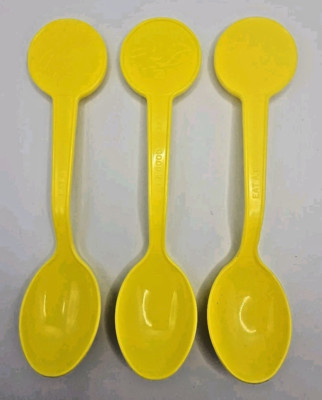 Vtg Cocoa Puffs Promo Spoon Sonny Prize Eat Good Breakfast Yellow Set of 3 PB81