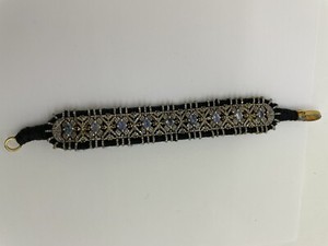 Authentic Pave Diamond Gold-Plated Sterling Silver Kyanite Thread Bracelet