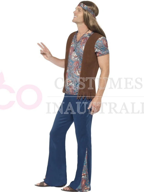 Roupas masculinas Orion The Hippie anos 60 anos 70 adulto década de 1960 década de 1970 groovy hippie - Imagem 2 de 4