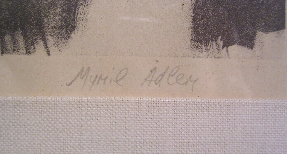 复古现代立体派面孔石版画 Myril Adler 20 世纪 60 年代 — 第 3/4 张图片