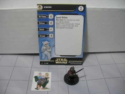=Star Wars Miniatures REBEL STORM Ewok 45/60 with card=