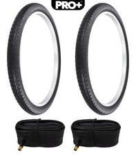 PRO BICYCLE TIRES 26 x 2.125 BLACK P-123A DIAMOND SEMI-SLICK TREAD W/TUBES