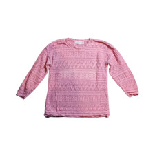 Vintage United States Sweater Cableknit Womens Pink Size Medium