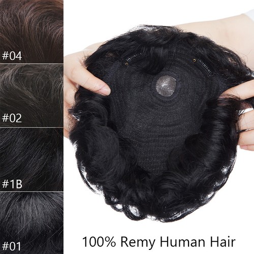 Pelucas con clip para postizos de cabello humano Remy real Toupee para hombre - Imagen 3 de 17