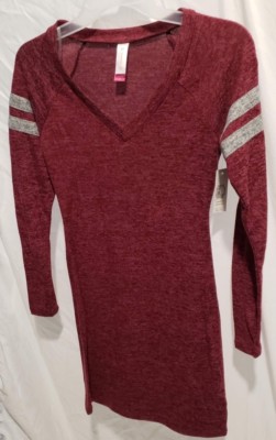 burgundy athletic dress No Boundaries Juniors' brushed hacci dress, Women's, Size: XS, Red this dress blends effortless Simple Red Black Chiffon white party dress Sizes:XL burgundy lace dress