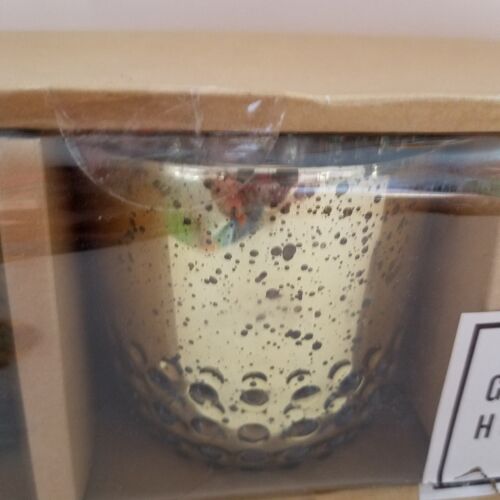 GLASS VOTIVE CANDLE HOLDERS SET OF 3 Count Gold Home Decor 3" HORIZON GROUP USA - Picture 7 of 24