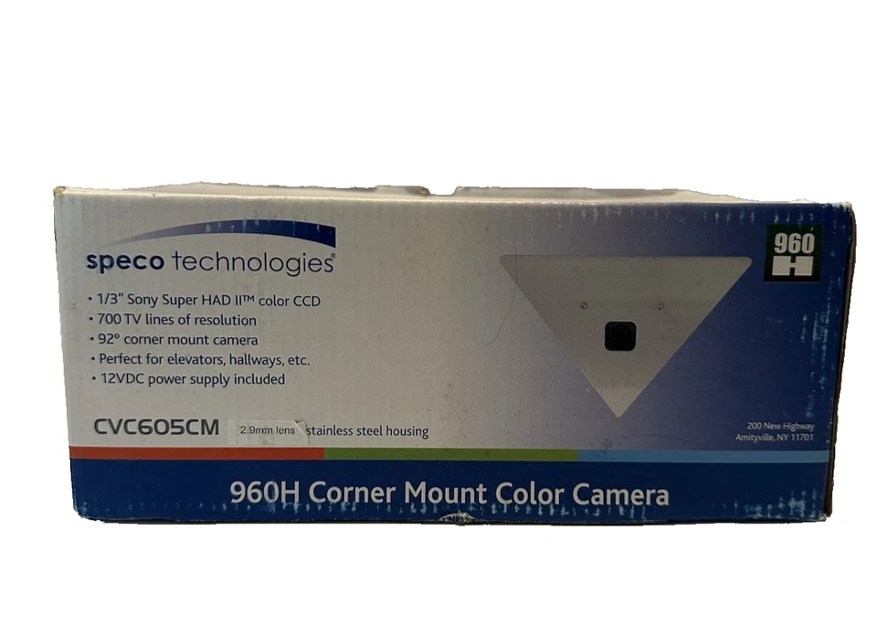 Speco Technologies CVC605CM 960H Corner Mount Color Camera 700TVL 3.6mm Lens NOS - Image 4 of 4