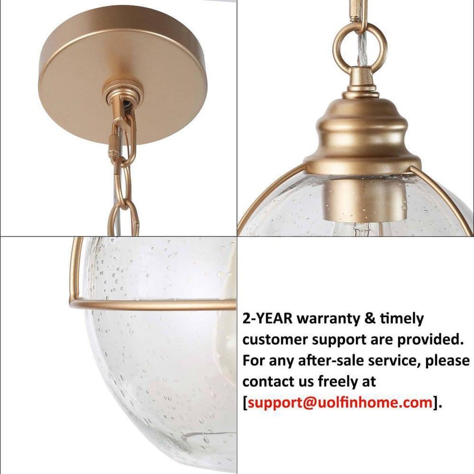 Uolfin Pendant Lights 1Light Glass Shade Sloped Ceiling Adaptable in