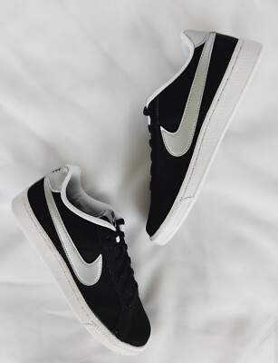 SZ 6 WOMEN'S NIKE COURT ROYALE LOW BLACK SILVER SNEAKERS