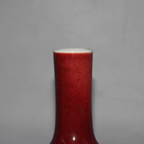 Fine Collectable Art Hand Painting Red Glaze Porcelain Zun Vase - Picture 4 of 8