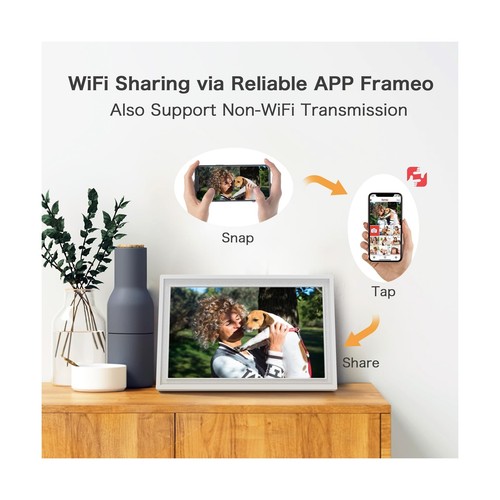 Digital Picture Frame WiFi, 10.1 Inch Frameo Digital Photo Frame, 32GB Memory... - Picture 6 of 9