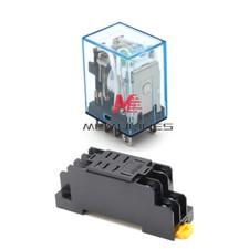 DC12V DC Coil Power Relay LY2NJ DPDT 8 Pin HH62P JQX-13F With Socket Base New