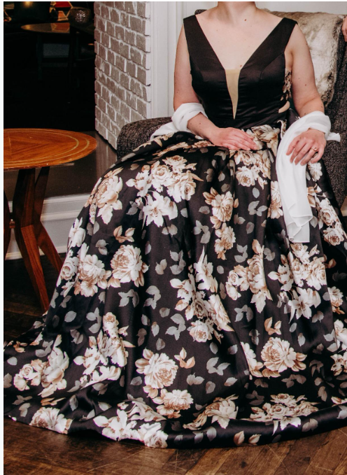 Floral Print Evening Dresses for Women Formal Long Prom Wedding Party Gowns