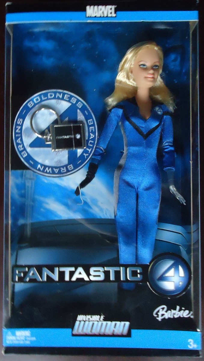 新品 INVISIBLE WOMAN BARBIE DOLL Marvel Fantastic 4 Barbie as Invisible Woman Doll 2005