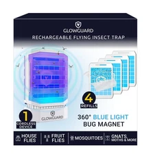GlowGuard Cordless Flying Insect Trap Catches Fruit Flies, Indoor Gnat Killer...