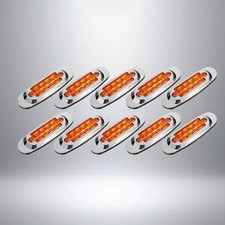Marker Lights 6.5"LED,for Truck RV Trailer,Oval,Clearance Side Light Amber 10pcs