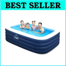 Portable Deepened Inflatable Pool for Backyard Fun - 713 Gallon Capacity