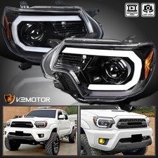 Jet Black Fits 2012-2015 Toyota Tacoma Led Tube Projector Headlights Lamps 12-13 Jet Black Fits 2012-2015 Toyota Tacoma Led Tube Projector Headlights Lamps 12-13