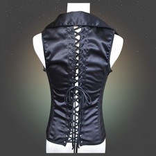 Shirley of Hollywood Wmns 34 Black Lace Up Corset Bustier Gothic Lingerie