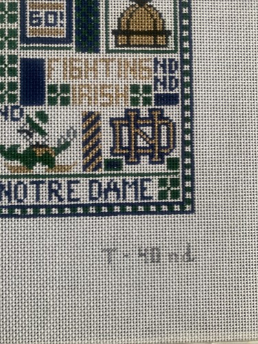 Notre Dame combattant collage irlandais Elizabeth Turner toile à aiguille 4,75x5 - Photo 5/7