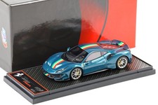 1:43 BBR Ferrari 488 Pista Coupe Blu Capri/ Italian Stripe - Limited 30 Pcs.