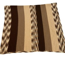 Handmade Crochet Blanket Throw Striped Earth Tones Cozy Warm Home Decor