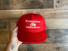Firestone Snapback Hat VTG Foam Front Rope Cap 3D Puff Print Leader In The Field