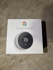 Google Nest Learning Thermostat White Wi-Fi App Control Smart Home Compatible