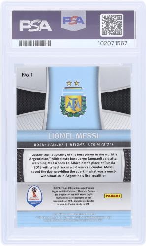 Lionel Messi Argentina FC Signed 2018 Panini Prizm World Cup #1