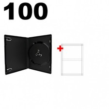 100 ULTRA PREMIUM STANDARD Black Single DVD Cases 14MM Virgin Plas  100 Inserts