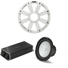 Kicker Marine KPX500.1 Powersports Amp  10" 2 Ohm  White Grill Subwoofer A...