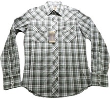 NWT Wrangler Retro Sawtooth Pearl Snap Shirt Plaid Long Sleeve Cowboy Men S West