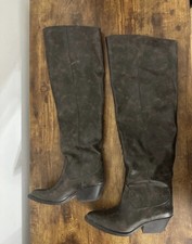 H&M Wysokie kowbojskie kozaki Ciemnobrązowe Spiczaste palce UK 6 EU 39