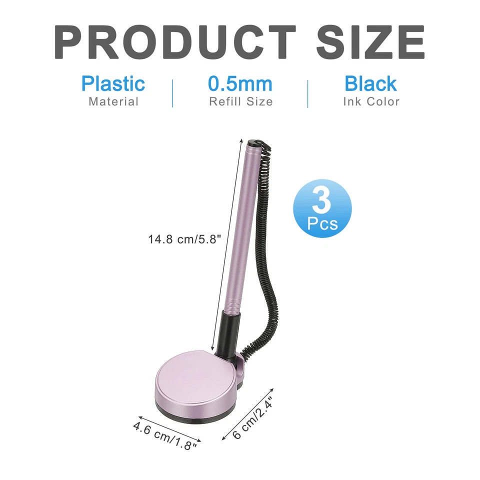 3Pcs Secure Pen with Adhesive Chain and Round Security Pen Holder, Purple - Image 2 of 4