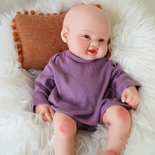 SilkEase Cute Girl Reborn Baby Doll Full Body Silicone Real Touch Newborn Doll