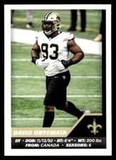 2021 Panini NFL Stickers David Onyemata New Orleans Saints #466