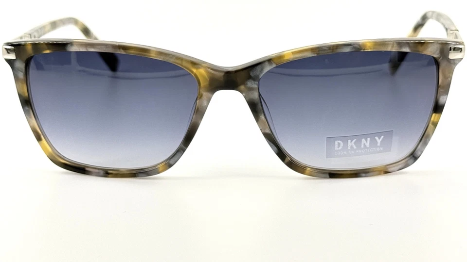 Gafas de sol de plástico para mujer DKNY DK539S 425 azul perlado tortuga 55-16 con estuche Foto 3 de 4