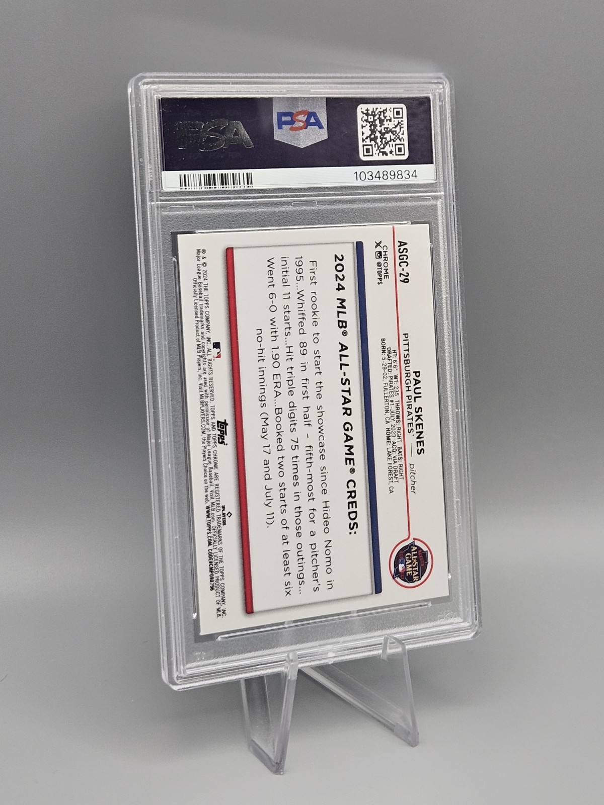 PSA 9 (RC) Paul Skenes 2024 All-Star Game Topps Chrome Update Series 🔥  view 5