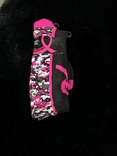 TCK Breast Cancer Awareness Crew Socks Medium Black Pink Cameo Ribbon USA Made
