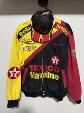 Vintage 90s Jeff Hamilton Texaco Racing Jacket XL Limited Edition With Hat