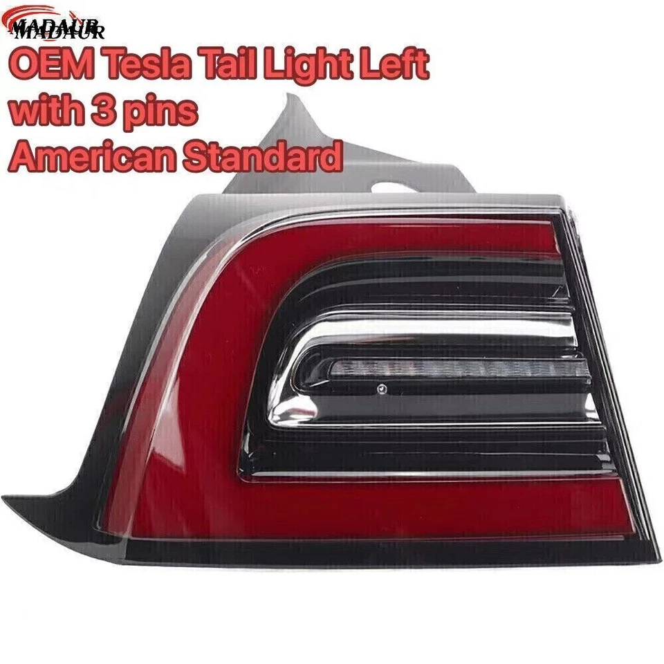 2017-2023 Tesla Model 3 LED Tail Light Left Driver Side Rear Taillight OEM 3 Pin Foto 2 de 4