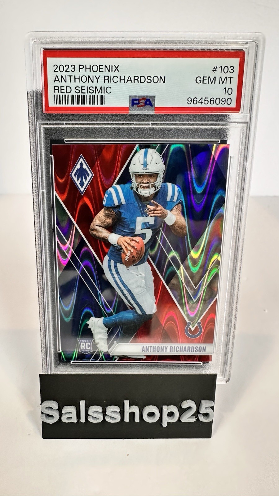 2023 Panini Phoenix - Rookies Anthony Richardson #103 Red Seismic /199 (RC)