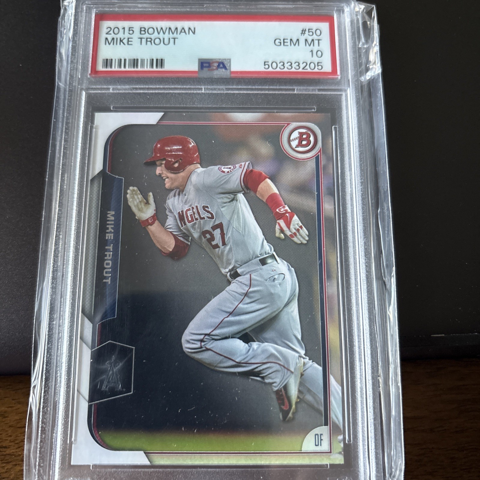 2015 BOWMAN BASEBALL CARD #50 MIKE TROUT PSA 10 GEM MINT MLB LOS ANGELES ANGELS