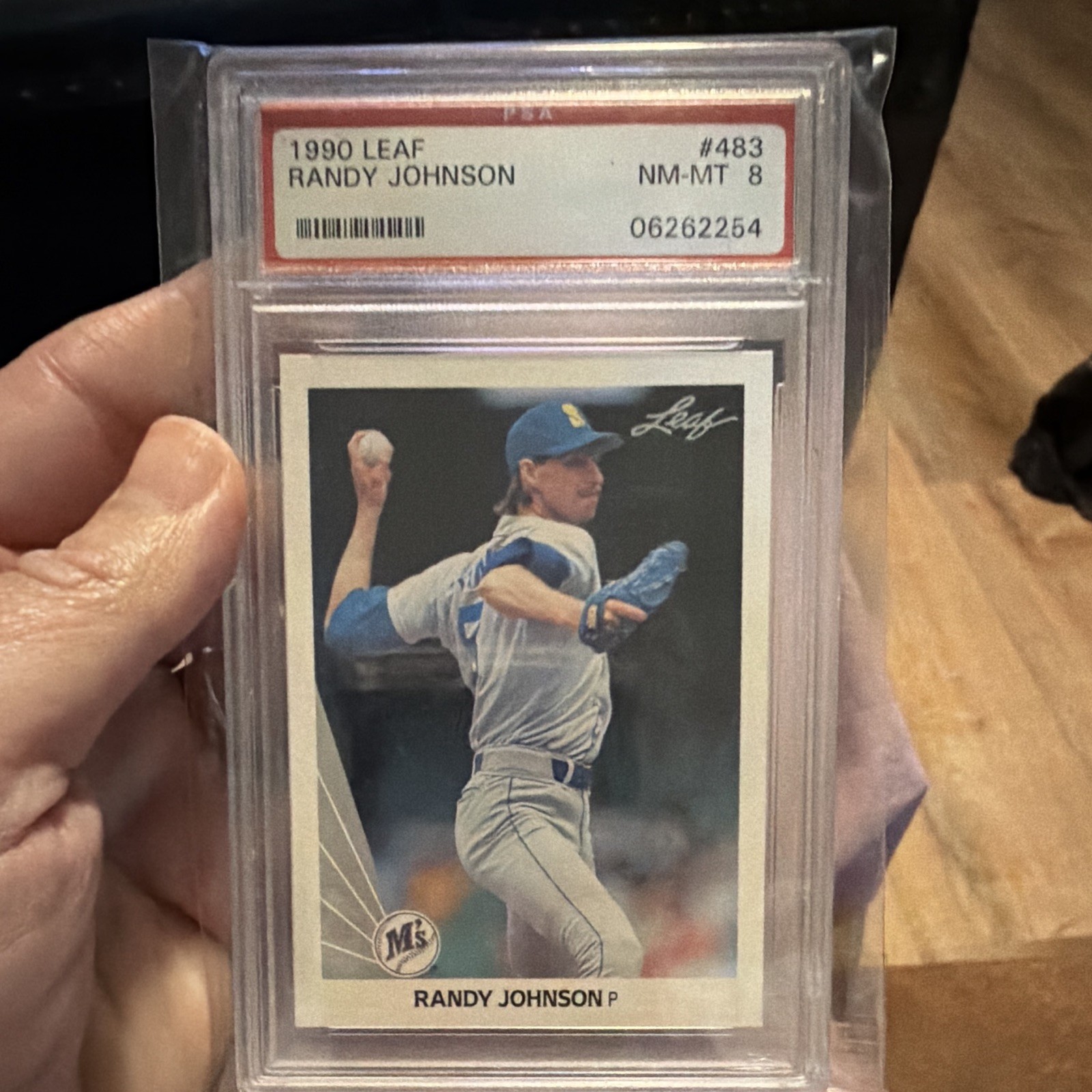 Leaf 1990 Randy Johnson #483 Base Set PSA 8 Seattle Mariners MLB