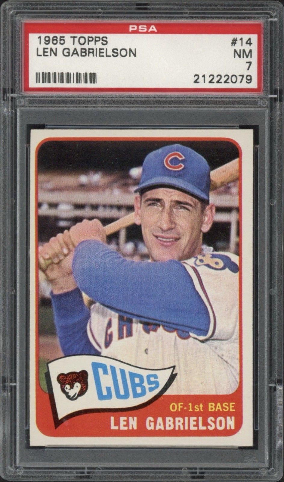 1965 Topps Len Gabrielson #14 PSA 7 Near Mint Chicago Cubs