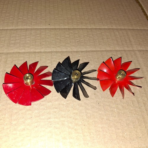 *PARECE SIN USAR* 3 X #157 ORIGINAL MECCANO "VENTILADOR" NEGRO/LUZ/ROJO MEDIO - Imagen 2 de 2
