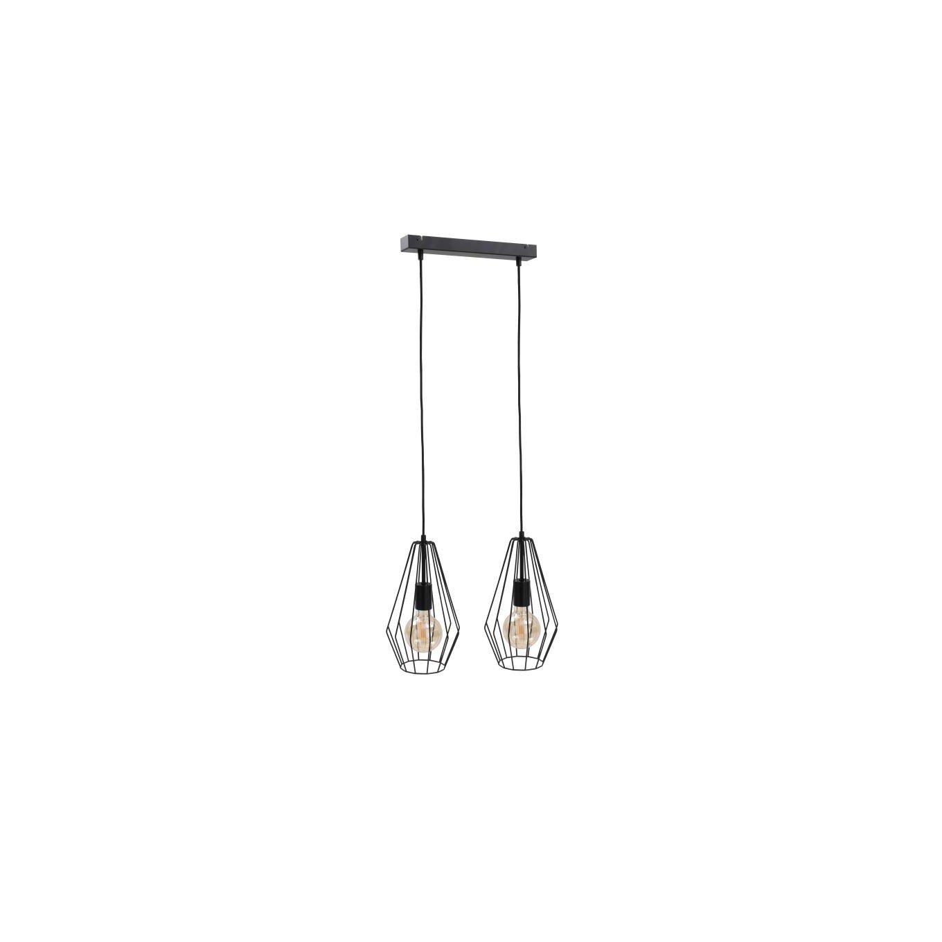 LEX BLACK 436 Loft Pendant Light 2xE27