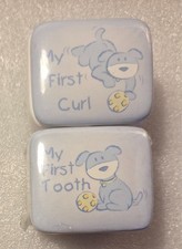 Gift for New Parents. Baby's First Curl and First Tooth Ceramic Jars Free Shippi