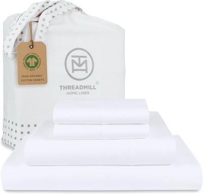 100% Organic Cotton Sheets for Queen Size Bed | GOTS Certified - Percale Shee...