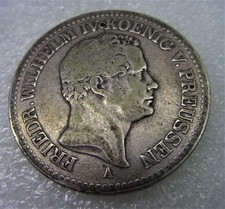 1841 German Prussian 1 Thaler Silver Coin Wilhelm IV German States